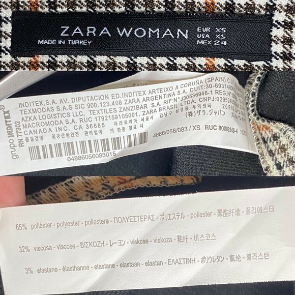 Zara Woman Plaid Tartan Pencil Skirt Button Down Lined size XS - Picture 11 of 11